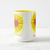 青いギタリストの"日時計"のコーヒー・マグ マグカップ (中央)