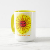 青いギタリストの"日時計"のコーヒー・マグ マグカップ (正面左)