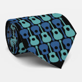 青いギターのタイ ネクタイ (ロール)