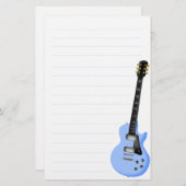 青いギターの静止した紙 便箋 (正面/裏面)