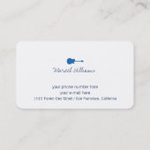 青いギターを持つ音楽のホワイト名刺 名刺 (裏面)