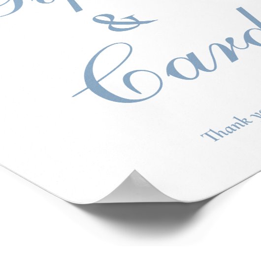 青いギフトとカードのサインをする前に何か青 ポスター (角)