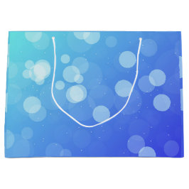 青いギフトバッグ　白いロープの取っ手付き ラージペーパーバッグ