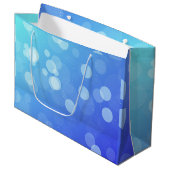 青いギフトバッグ　白いロープの取っ手付き ラージペーパーバッグ (正面アングル)