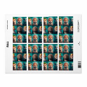 青いギフトラベルを着た可愛い野生動物 ラベル (フルシート)