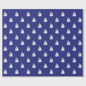 青いギフト用包装紙で遠くにな帆 ラッピングペーパー (フラット)
