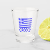 青いギリシャ国旗のギリシャ ショットグラス (正面)