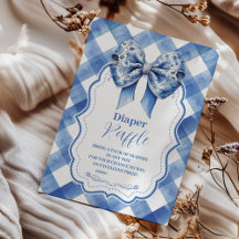 青いギンガムとボウラッフルおむつエンクロージャ