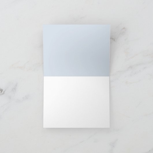 青いギンガムのロッキングホースを折り畳んだありがとう ノートカード (内部)