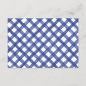 青いギンガムの木製のピクニック夏の本の要求 エンクロージャーカード (裏面)