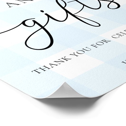 青いギンガムの本とギフト ポスター (角)