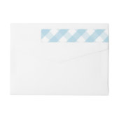 青いギンガムの覆いの宛名ラベル ラップアラウンドラベル (裏面)