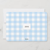 青いギンガムの3写真のクリスマスカード シーズンカード (裏面)