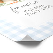 青いギンガムアヒル赤ちゃんシャワーの好意サイン ポスター (角)