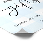 青いギンガムカードとギフト ポスター (角)