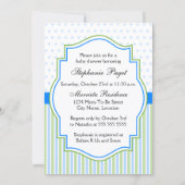 青いギンガムゾウのベビーシャワー 招待状 (裏面)