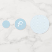 青いギンガムベビーシャワー コンフェッティ (裏面)