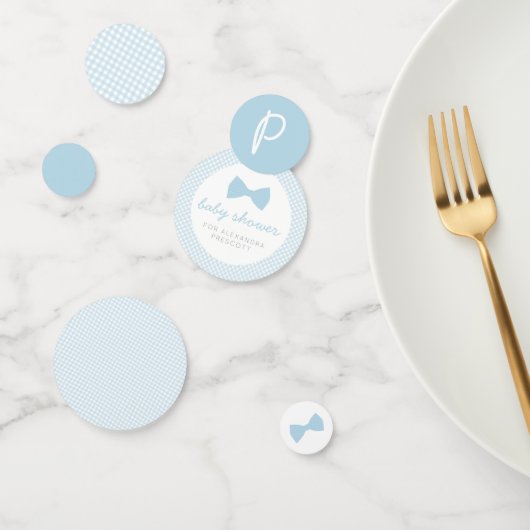 青いギンガムベビーシャワー コンフェッティ (グループ)