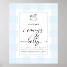 青いギンガムロッキングホースどのように彼女の腹は大きい