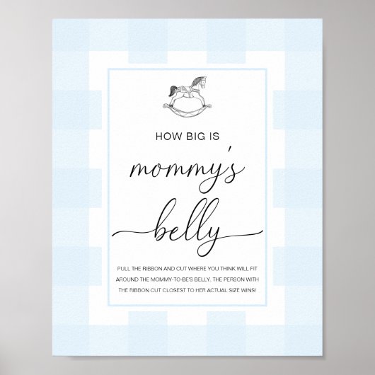 青いギンガムロッキングホースどのように彼女の腹は大きい ポスター (正面)