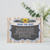 青いギンガム黄色のひまわりの花の本ベビー エンクロージャーカード (スタンド正面)