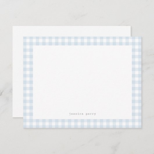 青いギンモダンガムタイプライター名 ノートカード (正面/裏面)