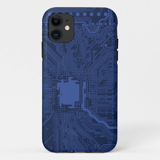青いギークマザーボードパターン Case-Mate iPhoneケース (裏面)