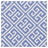 青いギ王室のリシャ語鍵パターン ファブリック (クローズアップ)