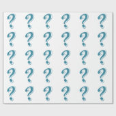 青いクエスチョンマークグラフィックス ラッピングペーパー (フラット)