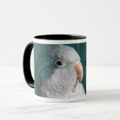 青いクエーカー教徒のオウムのマグ マグカップ (正面左)