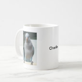 青いクエーカー教徒のオウム コーヒーマグカップ (正面左)