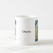 青いクエーカー教徒のオウム コーヒーマグカップ (中央)