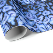 青いクォーツ瑪瑙、青い測地系パターン ラッピングペーパー (ロールコーナー)