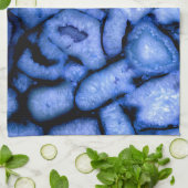 青いクォーツ瑪瑙、青い測地系、抽象芸術パターン キッチンタオル (折り畳み)