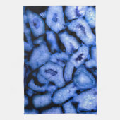 青いクォーツ瑪瑙、青い測地系、抽象芸術パターン キッチンタオル (縦)