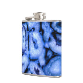 青いクォーツ瑪瑙、青い測地系、抽象芸術パターン フラスク (左)