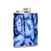 青いクォーツ瑪瑙、青い測地系、抽象芸術パターン フラスク (右)