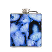 青いクォーツ瑪瑙、青い測地系、抽象芸術パターン フラスク (裏面)