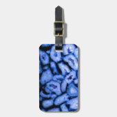 青いクォーツ瑪瑙、青い測地系、抽象芸術パターン ラゲッジタグ (正面縦)