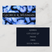 青いクォーツ瑪瑙、青い測地系、抽象芸術パターン 名刺 (正面/裏面)