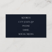 青いクォーツ瑪瑙、青い測地系、抽象芸術パターン 名刺 (裏面)