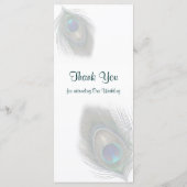 青いクジャクの羽メニューラックカード メニュー (裏面)