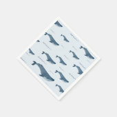 青いクジラが泳ぐ海 スタンダードカクテルナプキン (角)