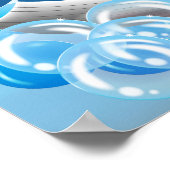 青いクジラのぬいぐるみ壁飾り ポスター (角)