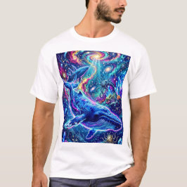 青いクジラの天体シンフォニー: 宇宙の深淵 Tシャツ