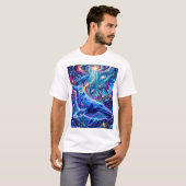青いクジラの天体シンフォニー: 宇宙の深淵 Tシャツ (正面フル)