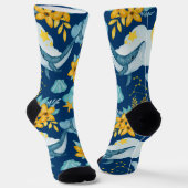 青いクジラの水色の夢 ソックス (傾斜あり)