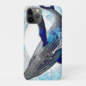 青いクジラの波のアート Case-Mate iPhoneケース (裏)