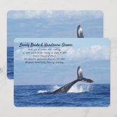 青いクジラの結婚式招待状 招待状 (正面/裏面)