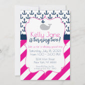 青いクジラの誕生日招待状 招待状 (正面)